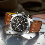 Breitling Avi Chronograph 42 P-51 Mustang Black Dial Brown Leather Strap Watch for Men - A233803A1B1X1 Authentic Buy Shop Now