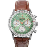 Breitling Navitimer B01 Chronograph 41 Green Dial Brown Leather Strap Watch for Men - AB0139211L1P1 Authentic Buy Shop Now