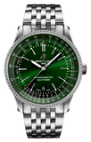 Breitling Navitimer Automatic 41mm Green Dial Silver Steel Strap Watch for Men - A17326361L1A1 Authentic Buy Shop Now