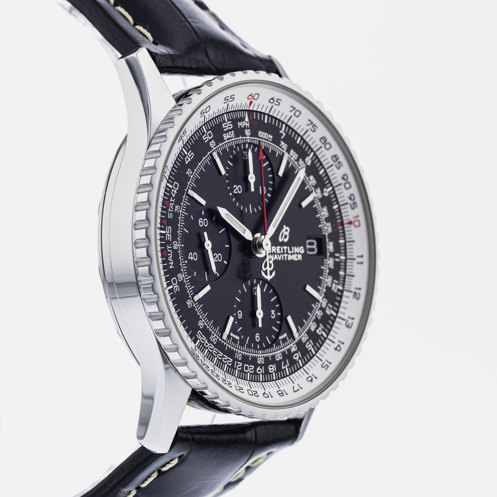 Breitling Navitimer 1 Chronograph 41mm Automatic Black Dial Black Leather Strap Mens Watch - A13324121B1P1 Authentic Buy Shop Now