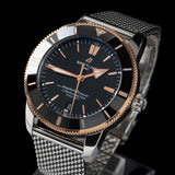 Breitling Superocean Heritage B20 Automatic 44 Black Dial Silver Mesh Bracelet Watch for Men - UB2030121B1A1