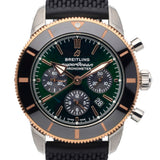 Breitling Superocean Heritage B01 Chronograph 44 Limited Edition Green Dial Black Mesh Bracelet Watch for Women - UB01622A1L1S1 Authentic Buy Shop Now
