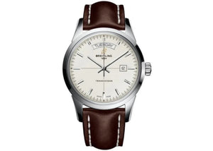 Breitling Transocean Day & Date 43mm Brown Leather Strap Mens Watch - A4531012|G751|437X|A20B A.1 Authentic Buy Shop Now