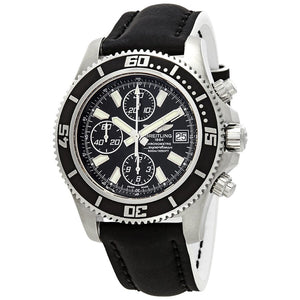 Breitling Superocean Chronograph II 44mm Automatic Black Dial Black Leather Strap Mens Watch - A1334102/BA84 Authentic Buy Shop Now