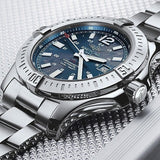 Breitling Colt Automatic 44mm Blue Dial Silver Steel Strap Mens Watch - A1738811/C906/173A Authentic Buy Shop Now