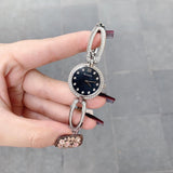Bulova Crystal Black Mother of Pearl Dial Silver Steel Strap Watch for Women - 96L224 Authentic Buy Shop Now