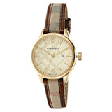 Burberry The Classic Gold Dial Brown Leather Strap Watch for Women - BU10114 Authentic Buy Shop Now