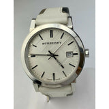 Burberry The City Silver Dial White Leather Strap Watch for Women - BU9019 Authentic Buy Shop Now