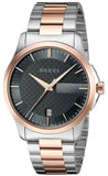 Gucci G Timeless Grey Dial Two Tone Steel Strap Watch For Men - YA126446 Authentic Buy Shop Now