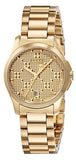 Gucci G Timeless Gold Dial Gold Steel Strap Watch For Women - YA126553 Authentic Buy Shop Now