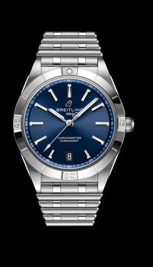 Breitling Chronomat Automatic 36 Blue Dial Silver Steel Strap Watch for Women - A10380101C1A1 Authentic Buy Shop Now