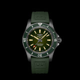Breitling Superocean Automatic 46 Green Dial Green Rubber Strap Watch for Men - M173681A1L1S1 Authentic Buy Shop Now