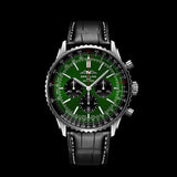 Breitling Navitimer B01 Chronograph 46 Green Dial Black Leather Strap Watch for Men - AB0137241L1P1 Authentic Buy Shop Now