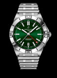 Breitling Chronomat GMT 40 Green Dial Silver Steel Strap Watch for Men - A32398101L1A1 Authentic Buy Shop Now