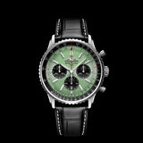 Breitling Navitimer B01 Chronograph 43 Green Dial Black Leather Strap Watch for Men - AB0138241L1P1 Authentic Buy Shop Now
