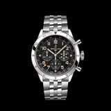 Breitling Super Avi B04 Chronograph GMT 46 P-51 Mustang Black Dial Silver Steel Strap Watch for Men - AB04453A1B1A1 Authentic Buy Shop Now