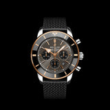 Breitling Superocean Heritage B01 Chronograph 44 Black Dial Black Mesh Bracelet Watch for Men - UB01621A1M1S1 Authentic Buy Shop Now