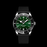 Breitling Superocean Heritage B20 Automatic 42 Green Dial Black Mesh Bracelet Watch for Women - AB2010121L1S1 Authentic Buy Shop Now