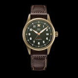 IWC Pilot's Watch Automatic Spitfire Green Dial Brown Leather Strap Watch for Men - IW326802 Authentic Buy Shop Now