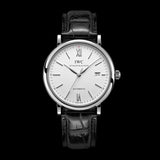 IWC Portofino Automatic White Dial Black Leather Strap Watch for Men - IW356501 Authentic Buy Shop Now