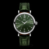 IWC Portofino Automatic Green Dial Green Leather Strap Watch for Women - IW357405 Authentic Buy Shop Now