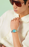 Gucci G Timeless Quartz Turquoise Dial Silver Steel Strap Unisex Watch - YA1265044 Authentic Buy Shop Now