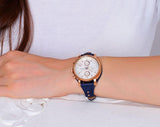 Fossil Original Boyfriend Chronograph White Dial Navy Blue Leather Strap Watch for Women - ES3838 Authentic Buy Shop Now