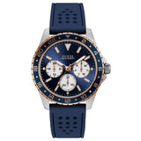 Guess Odyssey Multifunction Blue Dial Blue Rubber Strap Watch For Men - W1108G4 Authentic Buy Shop Now