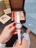 Burberry City Chronograph White Dial White Leather Strap Watch For Women - BU9701 Authentic Buy Shop Now