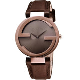 Gucci G Interlocking Brown Dial Brown Leather Strap Watch For Women - YA133504 Authentic Buy Shop Now