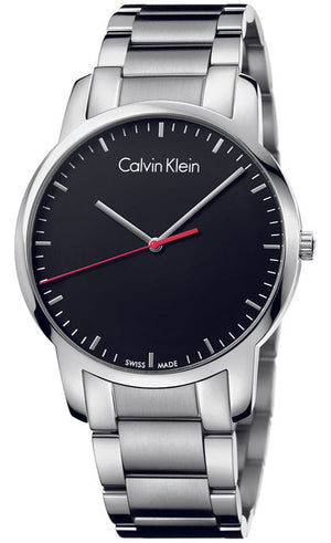 Calvin Klein City Black Dial Silver Steel Strap Watch for Men - K2G2G141 Authentic Buy Shop Now