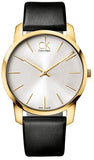Calvin Klein City Silver Dial Black Leather Strap Watch For Men - K2G21520 Authentic Buy Shop Now