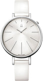 Calvin Klein Equal White Dial White Leather Strap Watch for Women - K3E231L6 Authentic Buy Shop Now