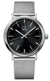 Calvin Klein Surround Black Dial Silver Mesh Bracelet Watch for Men - K3W21121 Authentic Buy Shop Now