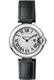 Cartier Ballon Bleu Silver Dial Black Leather Strap Watch for Women - W69018Z4 Authentic Buy Shop Now
