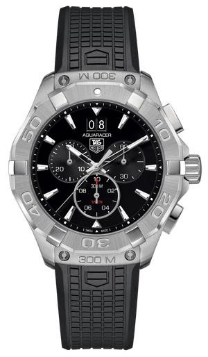 Tag Heuer Aquaracer Chronograph Black Dial Black Rubber Strap Watch for Men - CAY1110.FT6041 Authentic Buy Shop Now