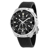 Tag Heuer Carrera Aquaracer Quartz Chronograph Black Dial Black Rubber Strap Watch for Men - CAY111A.FT6041 Authentic Buy Shop Now