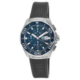 Tag Heuer Aquaracer Chronograph Blue Dial Black Rubber Strap Watch for Men - CAY111B.FT6041 Authentic Buy Shop Now