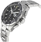 Tag Heuer Aquaracer Calibre 16 Day-Date Black Dial Silver Steel Strap Watch for Men - CAY211A.BA0927 Authentic Buy Shop Now