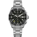 Tag Heuer Aquaracer Calibre 16 Day-Date Black Dial Silver Steel Strap Watch for Men - CAY211A.BA0927 Authentic Buy Shop Now