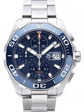 Tag Heuer Aquaracer Calibre 16 43mm Blue Dial Silver Steel Strap Watch for Men - CAY211B.BA0927 Authentic Buy Shop Now