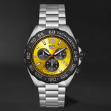 Tag Heuer Formula 1 Quartz Chronograph Yellow Dial Silver Steel Strap Watch for Men - CAZ101AM.BA0842 Authentic Buy Shop Now