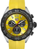 Tag Heuer Formula 1 Chronograph Yellow Dial Yellow Rubber Strap Watch for Men - CAZ101AM.FT8054 Authentic Buy Shop Now