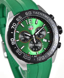Tag Heuer Formula 1 Chronograph Green Dial Green Rubber Strap Watch for Men - CAZ101AP.FT8056 Authentic Buy Shop Now