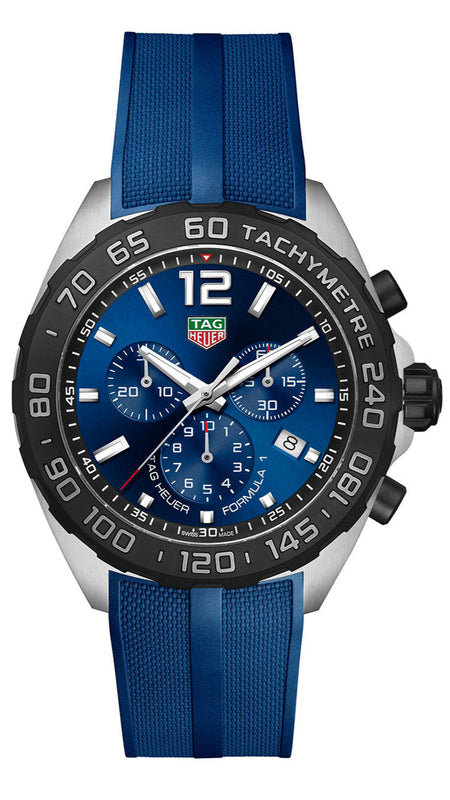 Tag Heuer Formula 1 Chronograph Blue Dial Blue Rubber Strap Watch for Men - CAZ101AV.FT8077 Authentic Buy Shop Now