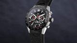 Tag Heuer Carrera Chronograph Steel & Ceramic Black Dial Black Rubber Strap Watch for Men - CBG2090.FT6145 Authentic Buy Shop Now