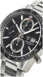 Tag Heuer Carrera Automatic Chronograph Black Dial Silver Steel Strap Watch for Men - CBM2110.BA0651 Authentic Buy Shop Now