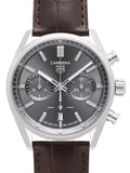Tag Heuer Carrera Chronograph Grey Dial Brown Leather Strap Watch for Men - CBN2012.FC6483 Authentic Buy Shop Now