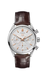 Tag Heuer Carrera Chronograph White Dial Brown Leather Strap Watch for Men - CBN2013.FC6483 Authentic Buy Shop Now
