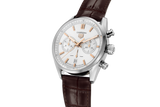 Tag Heuer Carrera Chronograph White Dial Brown Leather Strap Watch for Men - CBN2013.FC6483 Authentic Buy Shop Now